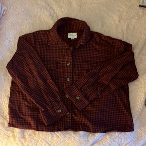 American Eagle Cropped Flannel